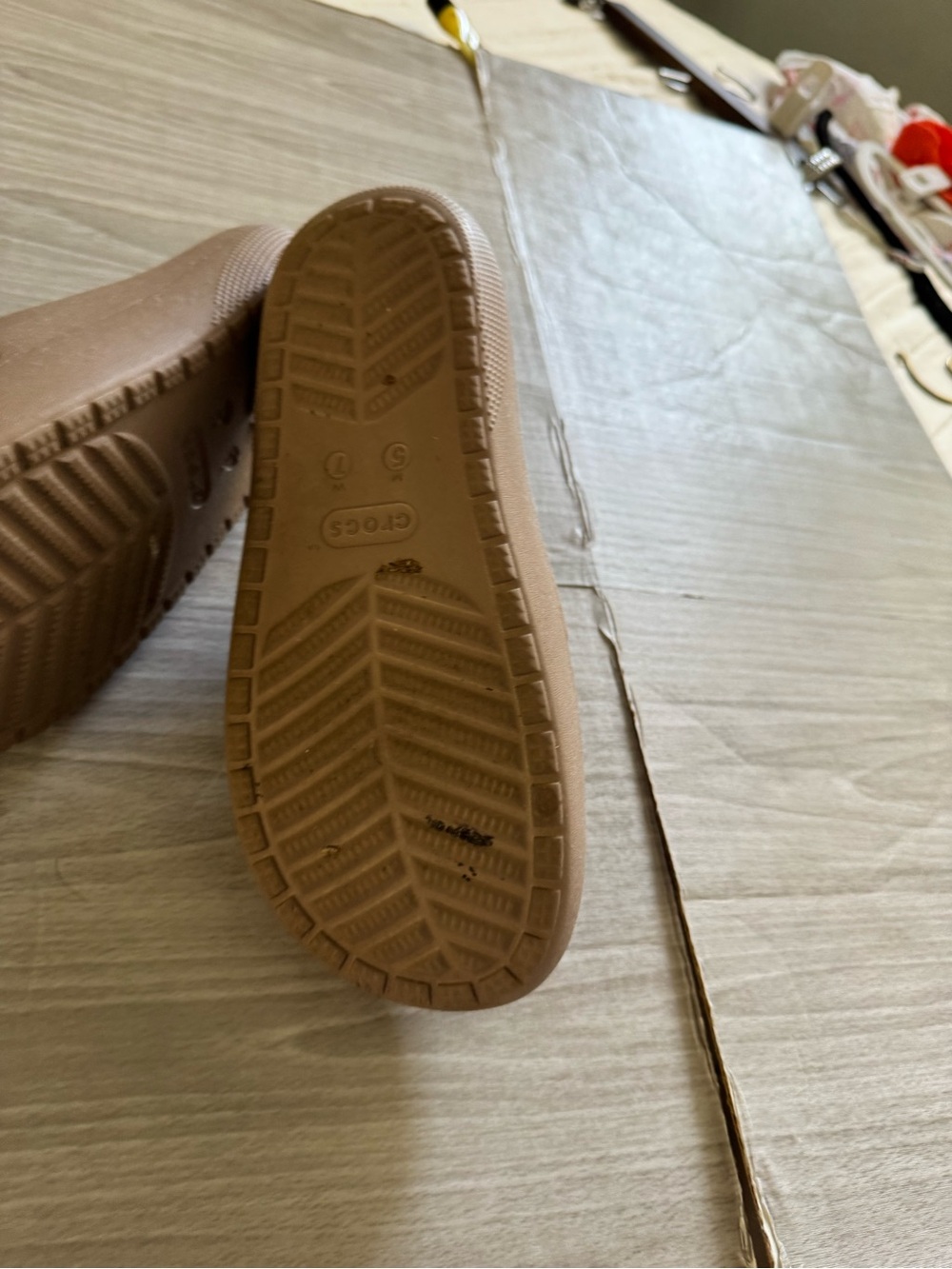 CROCS Women's Dual Strap Slide Sandals - Tan - Picture 4 of 4